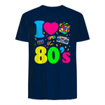 I Love the Eighties Classic Nostalgia T-Shirt in Navy - back view