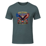 American Independence Day Anniversary T-Shirt in Dark Heather - front view