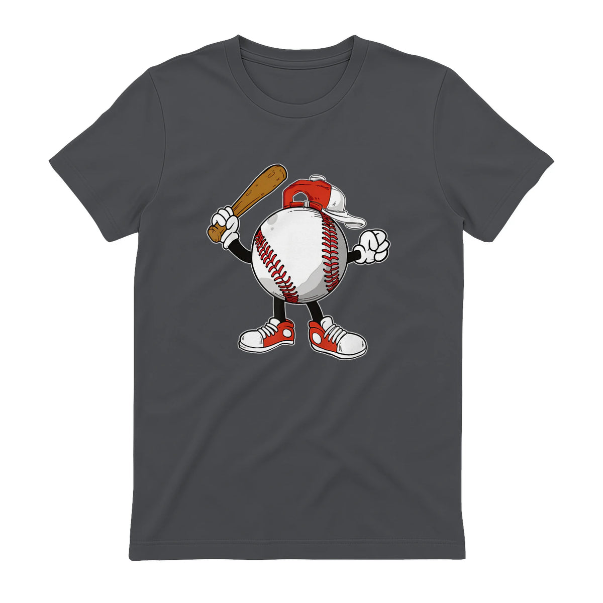Baseball Boy T-Shirt in Charcoal - back view