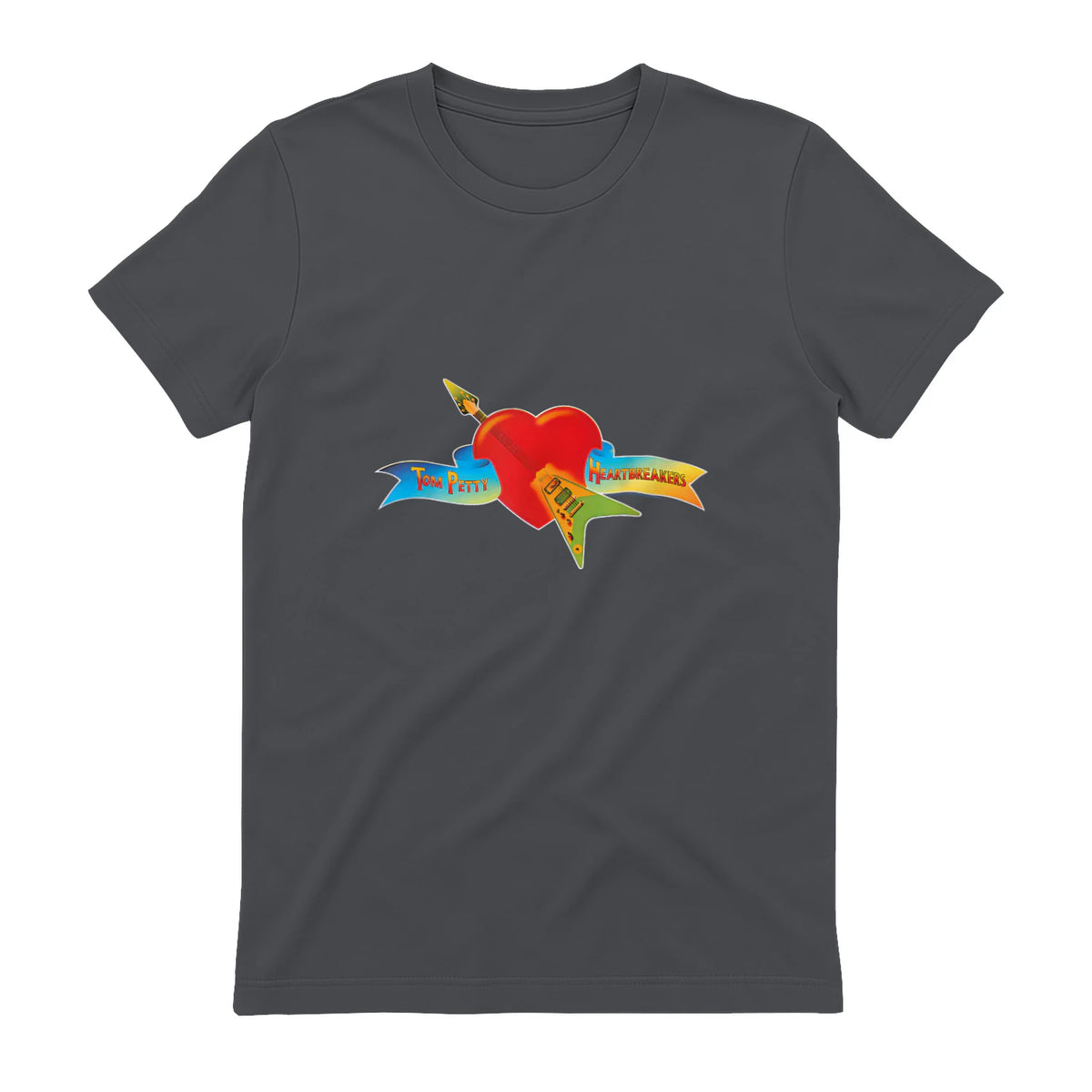 Tom Petty and The Heartbreakers Classic Logo T-Shirt in Charcoal - back view
