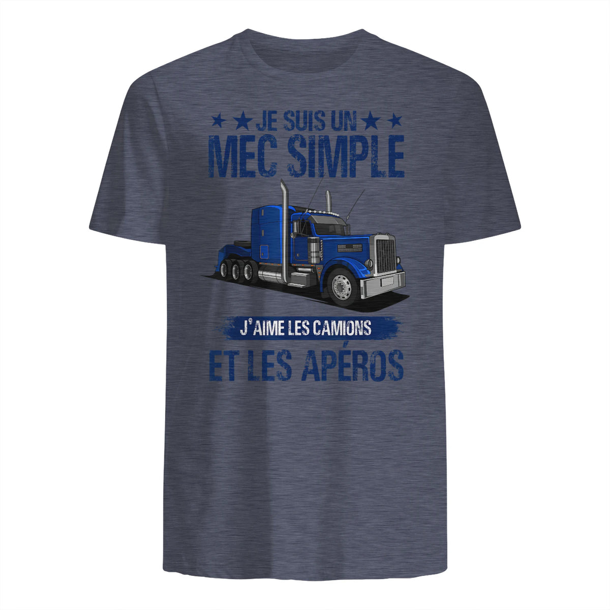 Camion et Routier, mec Simple, Chauffeur Poids Lourds in Heather Navy - back view