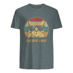 Retro I do What I Want cat Funny cat Lover T-Shirt Small in Dark Heather - back view