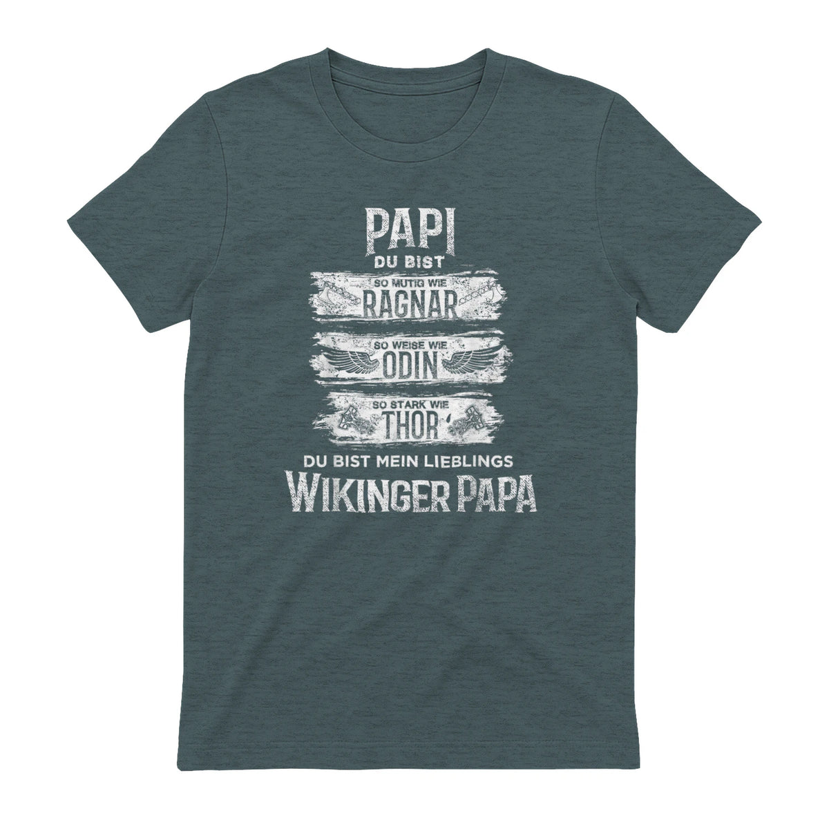Wikinger Papa Vater Ragnar Thor Odin in Dark Heather - back view