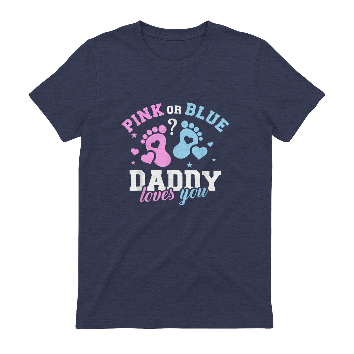 Gender Reveal Daddy dad in Heather Navy - back view