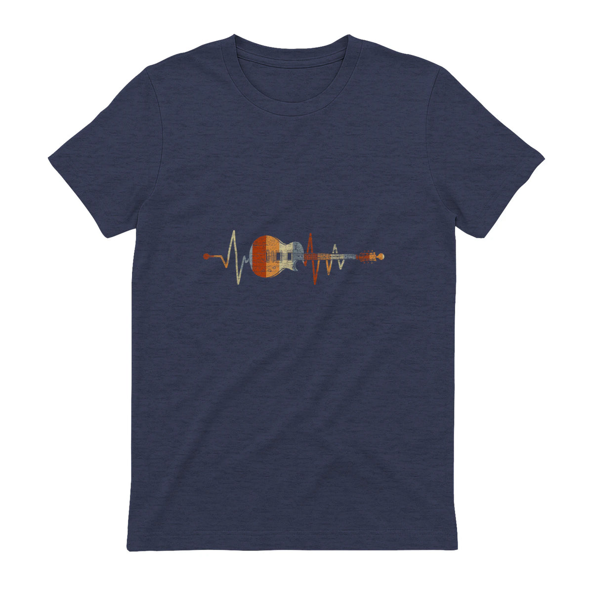 Music Guitarist Heartbeat Guitar in Heather Navy - back view