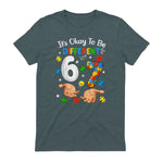 Six Seven Autism Awareness T-Shirt in Dark Heather - back view