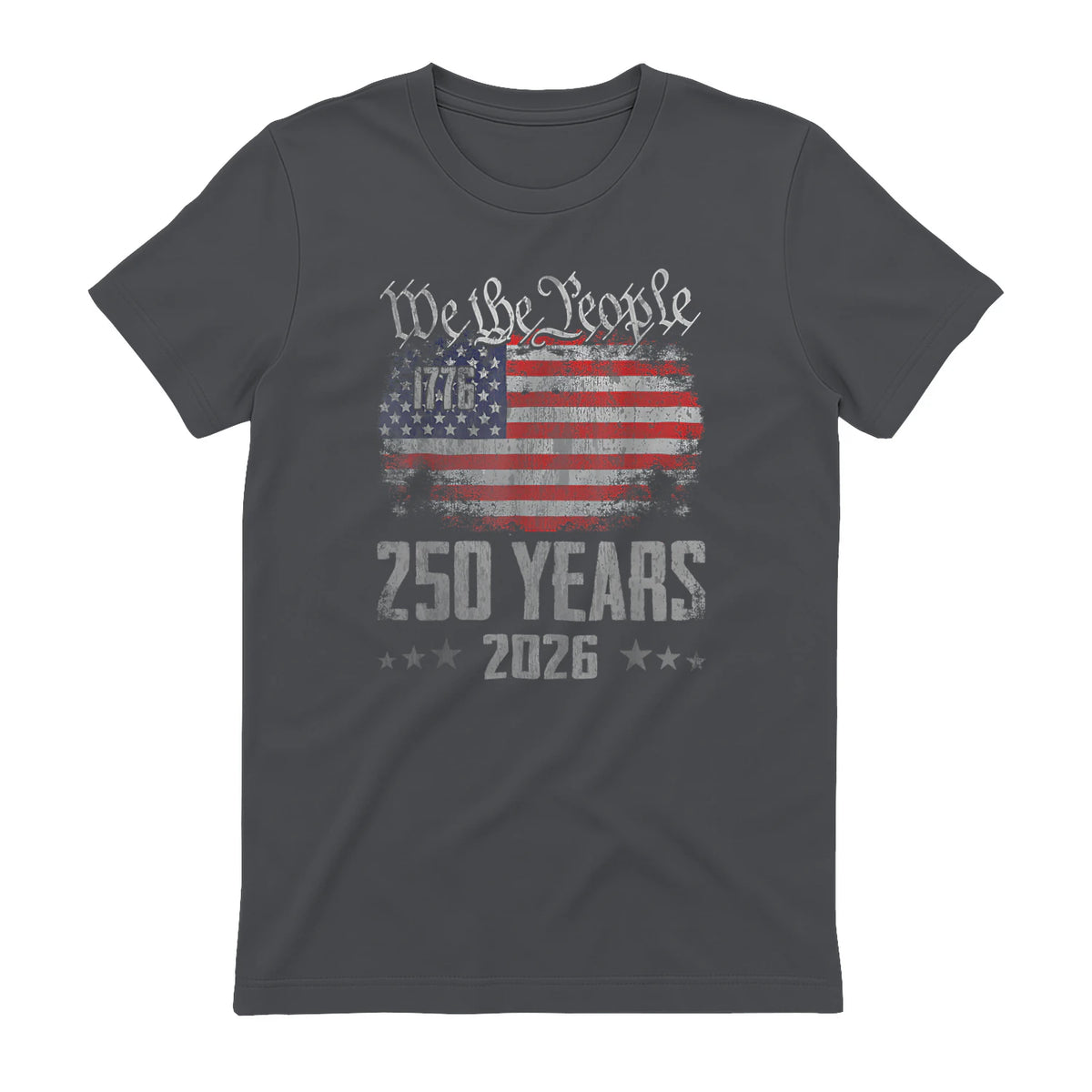 Vintage Anniversary Fourth of July Birthday T-Shirt in Charcoal - back view