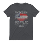 Vintage Anniversary Fourth of July Birthday T-Shirt in Charcoal - back view