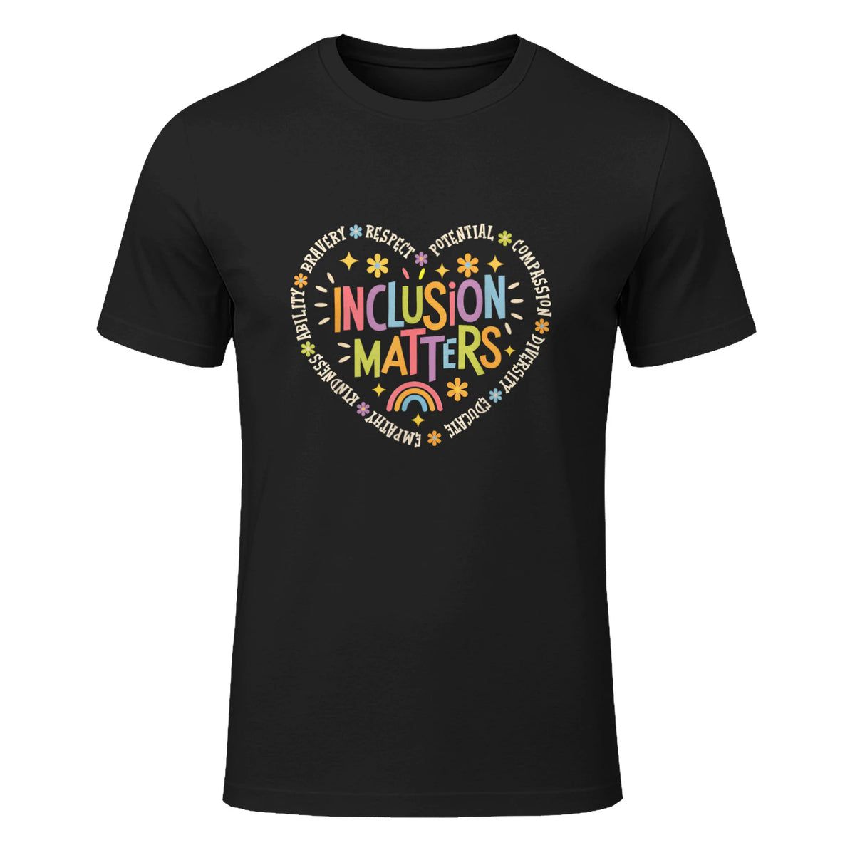 Inclusion Matters Special Education Teacher Autism Awareness in Black - front view