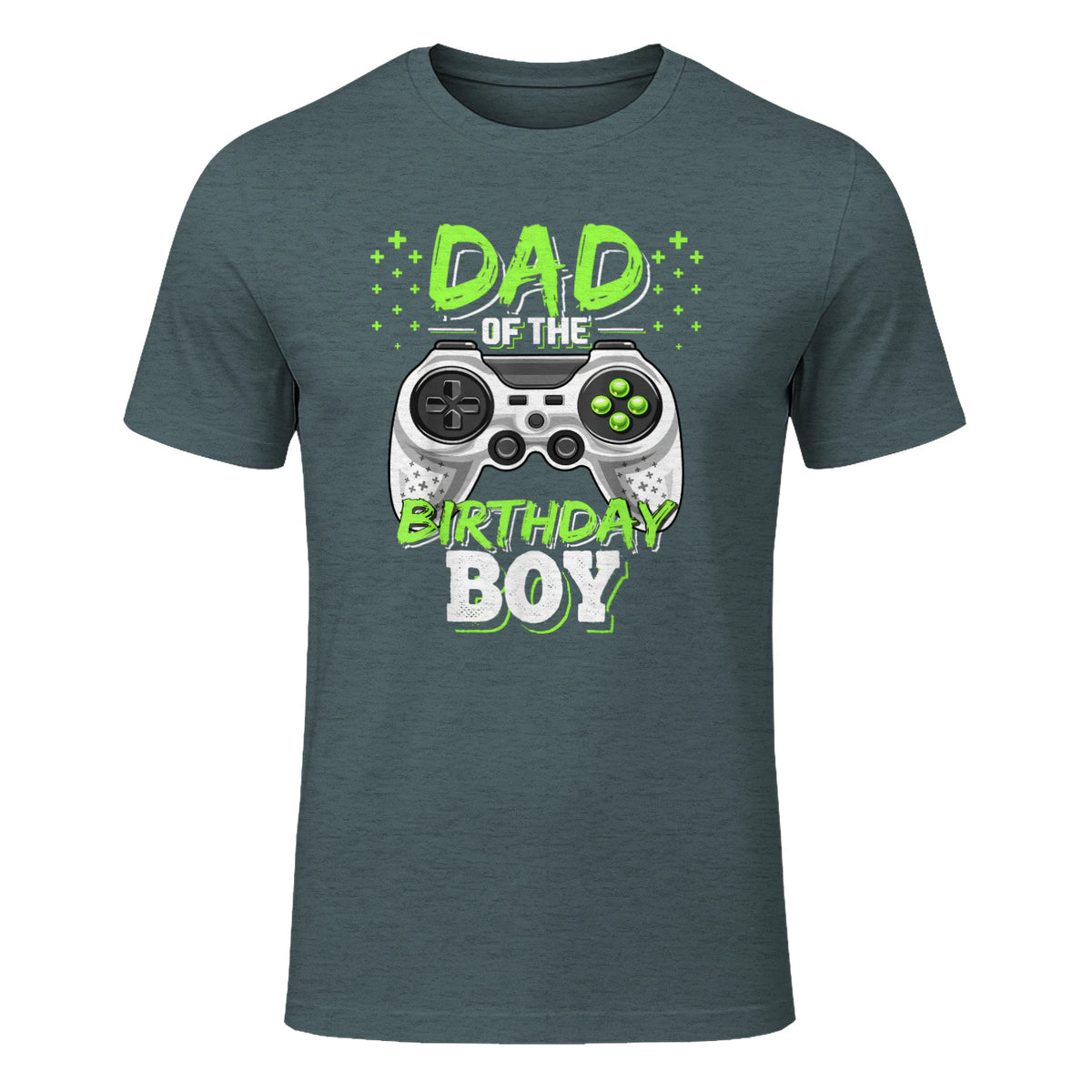 Dad of The Birthday Boy Matching Video Gamer Birthday Party in Dark Heather - front view