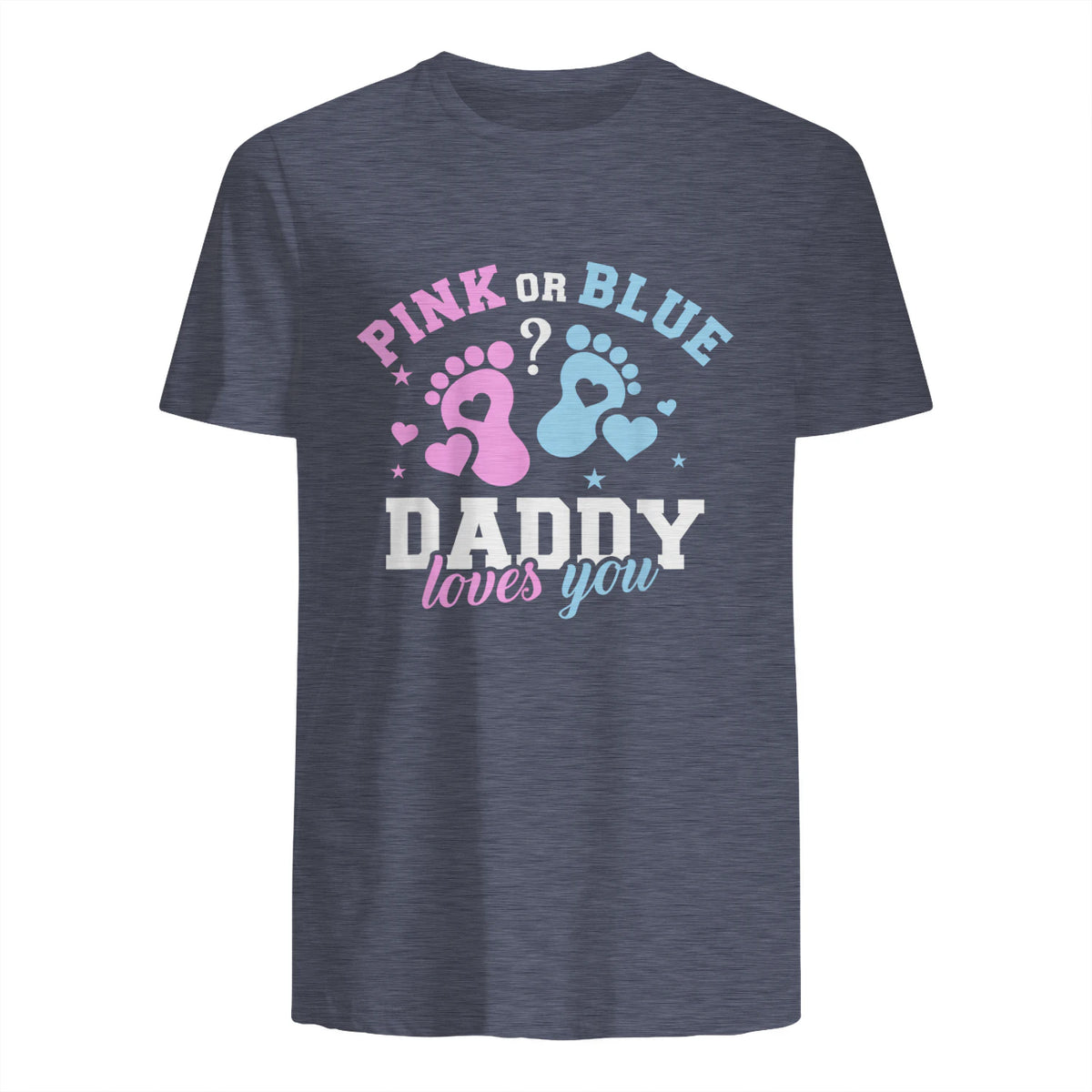 Gender Reveal Daddy dad in Heather Navy - back view