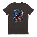 Patriotic Eagle and Flag Anniversary T-Shirt in Dark Chocolate - back view