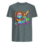 Ice Cream Drip Baseball Stuff Baseball Drip for Boys Graphic T-Shirt in Dark Heather - back view