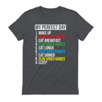 My Perfect Day Video Games Funny Cool Gamer in Charcoal - back view