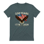 Patriotic Eagle Independence Anniversary T-Shirt in Dark Heather - back view