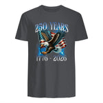 Eagle and Flag Anniversary Birthday T-Shirt in Charcoal - back view