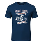 Highway to Hell Motorradfahrer Biker Motorrad Männer in Navy - front view
