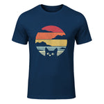 Pack A Punch Women's Retro Cat Graphic T-Shirt - Black, Short Sleev in Navy - front view