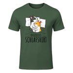 Offizielles Schlafshirt Katze Kater Katzen in Military Green - front view