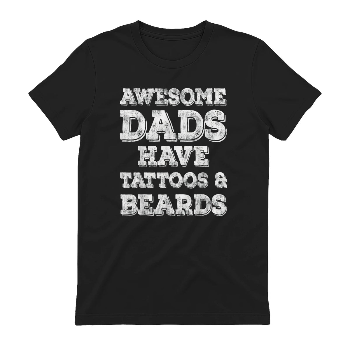 Awesome Dads Have Tattoos And Beards Shirt Fathers Day Gift in Black - back view