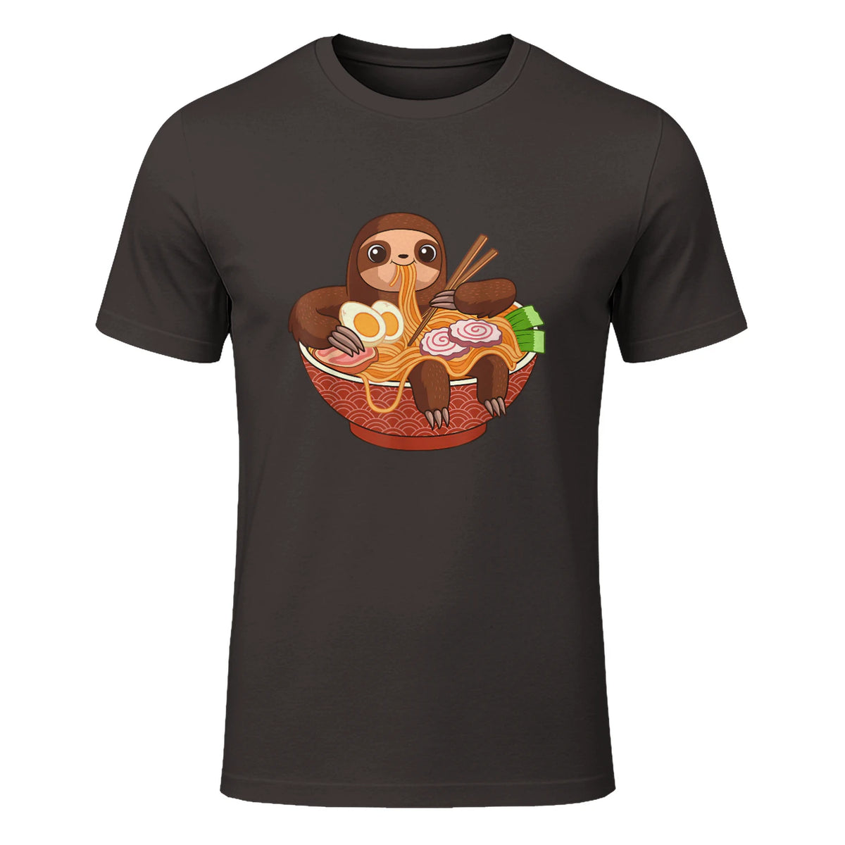 Kawaii Cute Anime Sloth Otaku Japanese Ramen Noodles in Dark Chocolate - front view