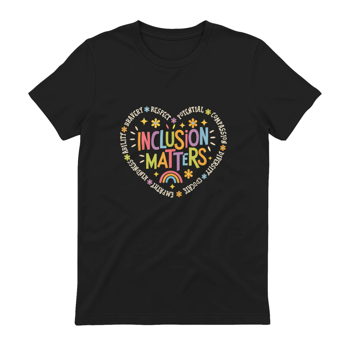 Inclusion Matters Special Education Teacher Autism Awareness in Black - back view