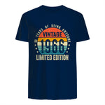 Vintage Sixtieth Birthday Gift T-Shirt in Navy - back view