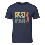 Funny Best Papa By Par Father's Day Golf Gift Grandpa in Heather Navy - front view