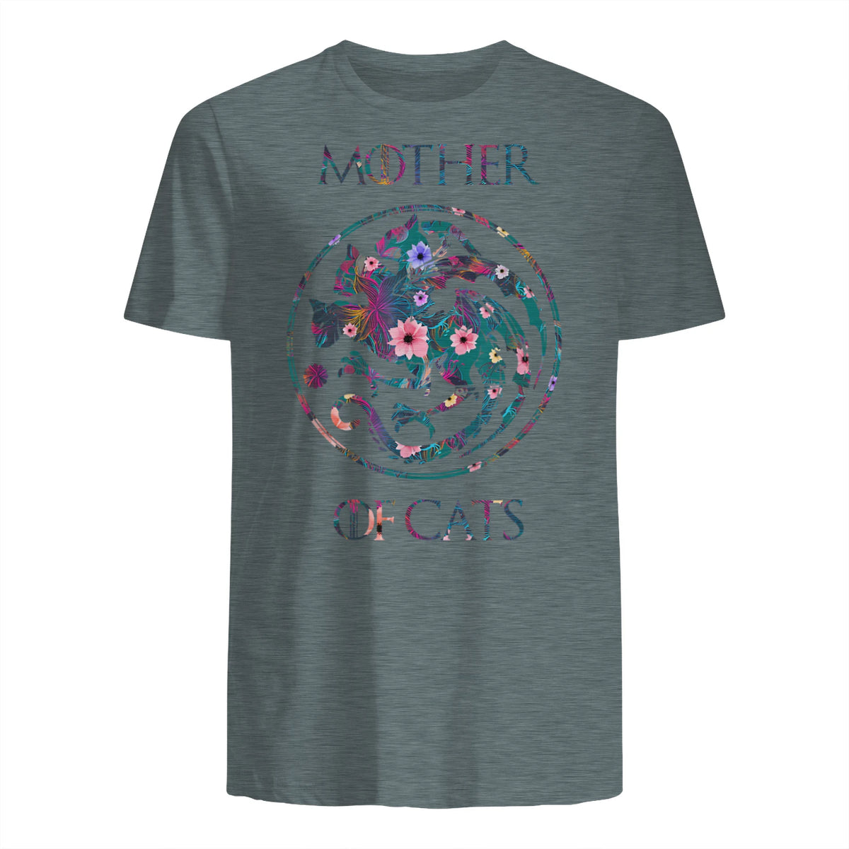Mother of Cats Shirt T-Shirt in Dark Heather - back view