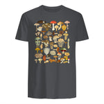 Mushroom Shirt Mycology Fungi Foraging Mushroom Whisperer in Charcoal - back view