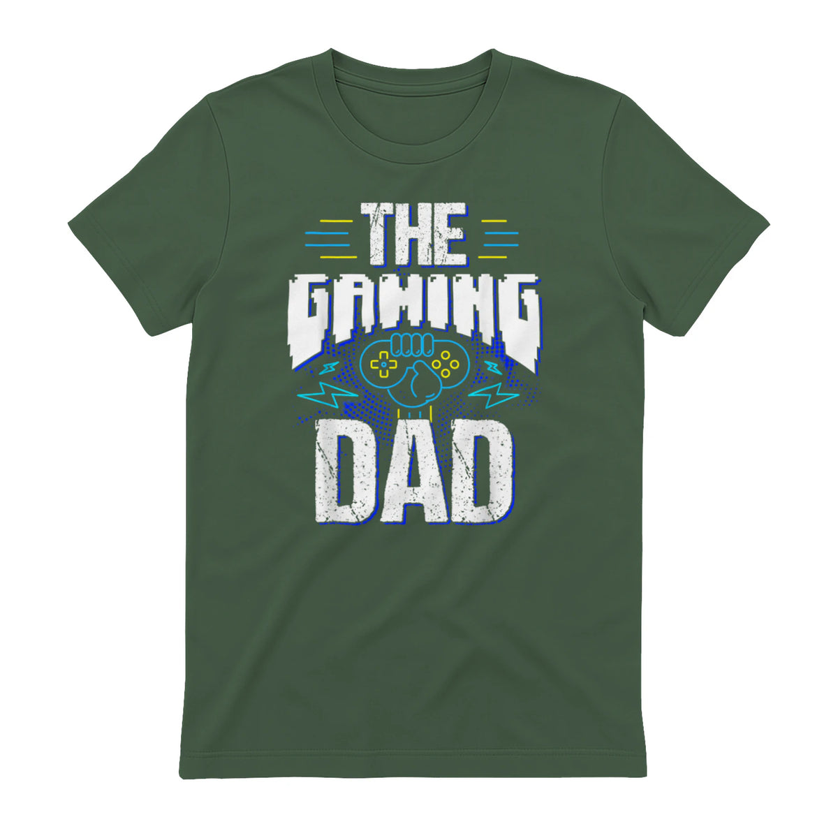 Gamer Zocker Games Pc - Best Gaming Dad Ever T-Shirt in Military Green - back view
