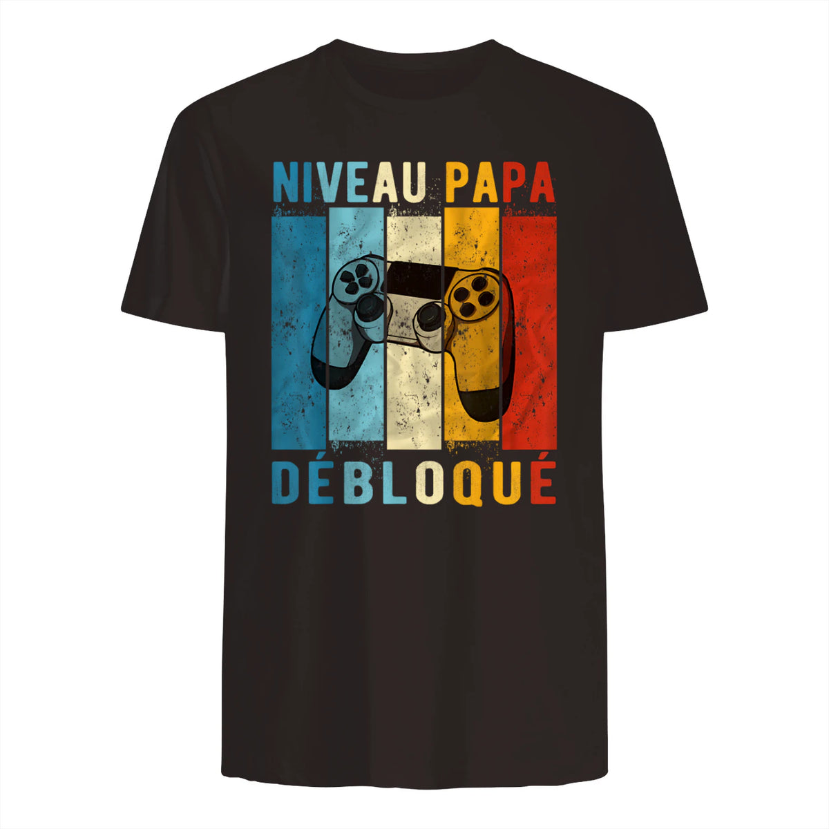 Nouveau Papa Nouvelle Naissance Annonce Gamer Humour T-Shirt in Dark Chocolate - back view