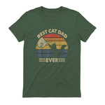 Best Cat Dad Ever T-Shirt in Military Green - back view
