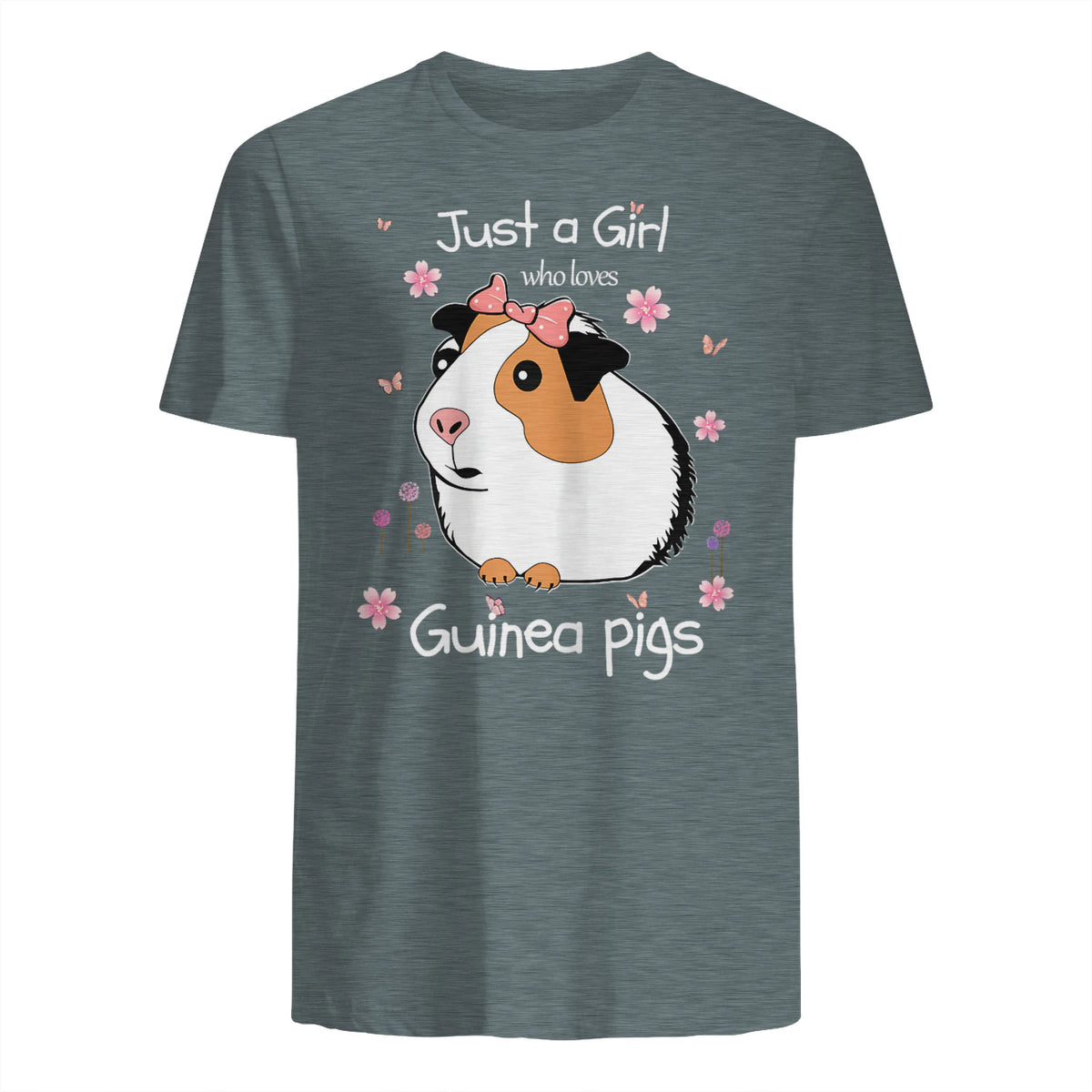 Just a Girl Who Loves Guinea Pigs - Cute Pets Lover Gift in Dark Heather - back view