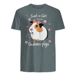 Just a Girl Who Loves Guinea Pigs - Cute Pets Lover Gift in Dark Heather - back view