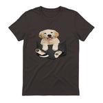 Cadeaux pour les amoureux des chiens Golden in Pocket in Dark Chocolate - back view