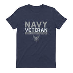 US Navy - Veteran Honor Courage Commitment T-Shirt in Heather Navy - back view
