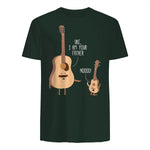 Uke I Am Your Father T Shirt Ukulele Guitar Music in Forest Green - back view