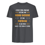 Départ Métier Super Patron Humour Beau Gosse Patron in Charcoal - back view