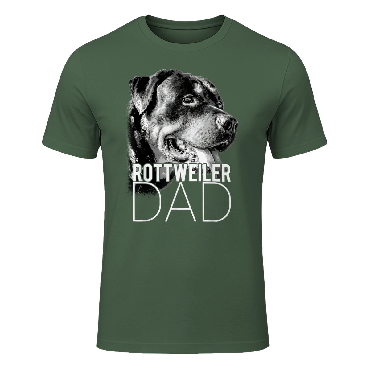 Dog Dad Rottweiler – Chiens Papa in Military Green - front view