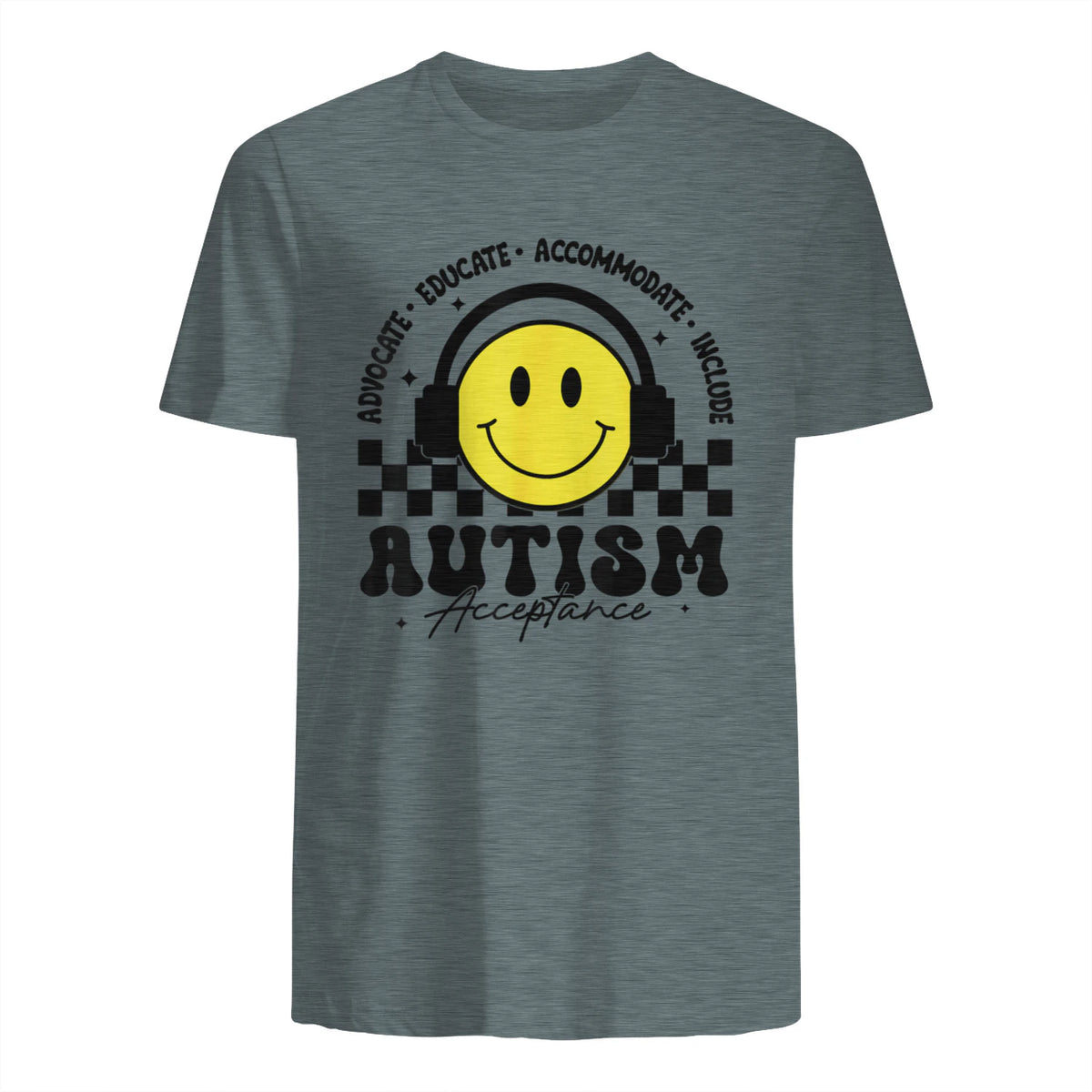 Autism Awareness Acceptance Special Education Teacher Kids T-Shirt in Dark Heather - back view