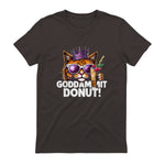 Donut Princess Cat Meme Tee – Kawaii Funny Cartoon Style T-Shirt in Dark Chocolate - back view