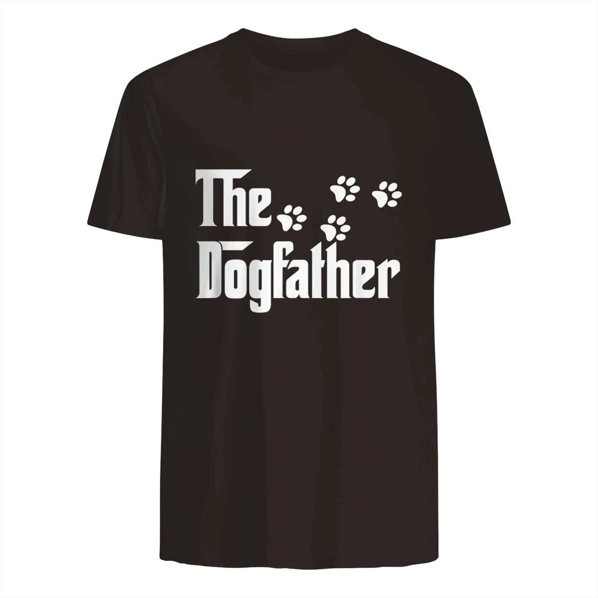 The Dogfather T-Shirt Dad Fathers Day Gift Dog Lover in Dark Chocolate - back view