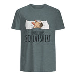 Süße Französische Bulldoggen Geschenke Offizielles Schlafshirt Schlafanzug Französische Bulldogge , Weiß, S, Kurz in Dark Heather - back view