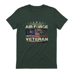 Veteran US Air Force TShirt - American Betsy Ross Flag T-Shirt in Forest Green - back view