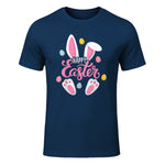 Happy Easter Bunny Women Girls Rabbit Easter Egg Hunt Funny in Navy - front view