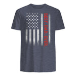 Best Dad Ever With US American Flag Gift For Father's Day in Heather Navy - back view