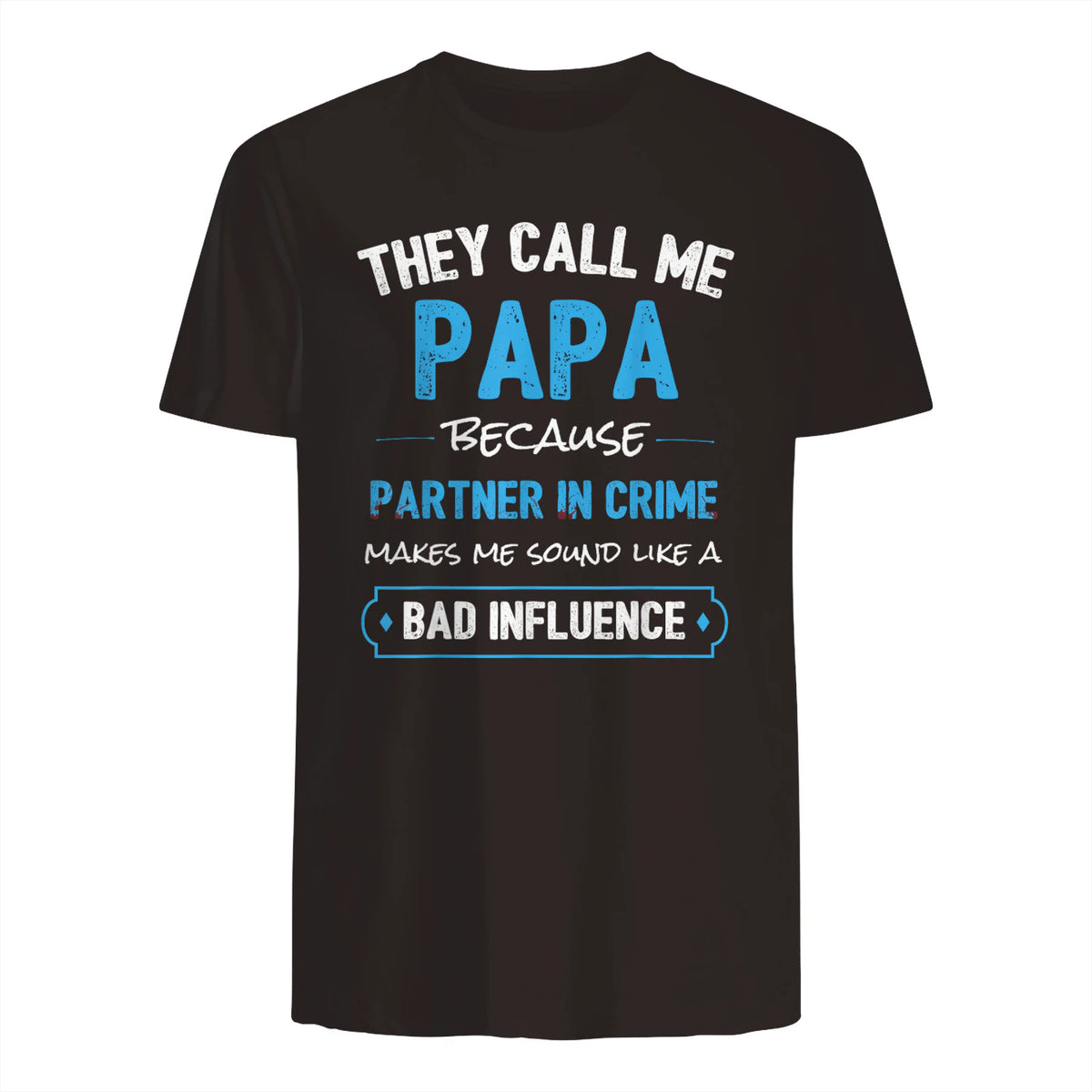 Funny Grandpa Papa Partner in Crime Dad in Dark Chocolate - back view