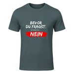 GIGATEMP Herren Männer Sprüche Lustig Witzig Schwarz Halbarm Klein EU XS Regulär Casual Funny Slogan Vat in Dark Heather - front view