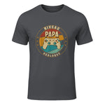 Nouveau Papa Parents Humour Gamer Nouvelle Naissance Annonce T-Shirt in Charcoal - front view